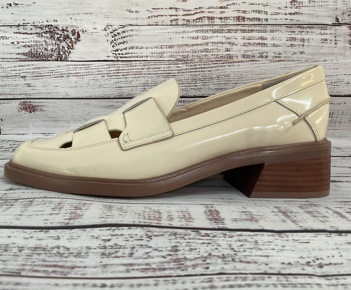 Franco Sarto Gene Women's Off White Leather Loafers Size 9.5