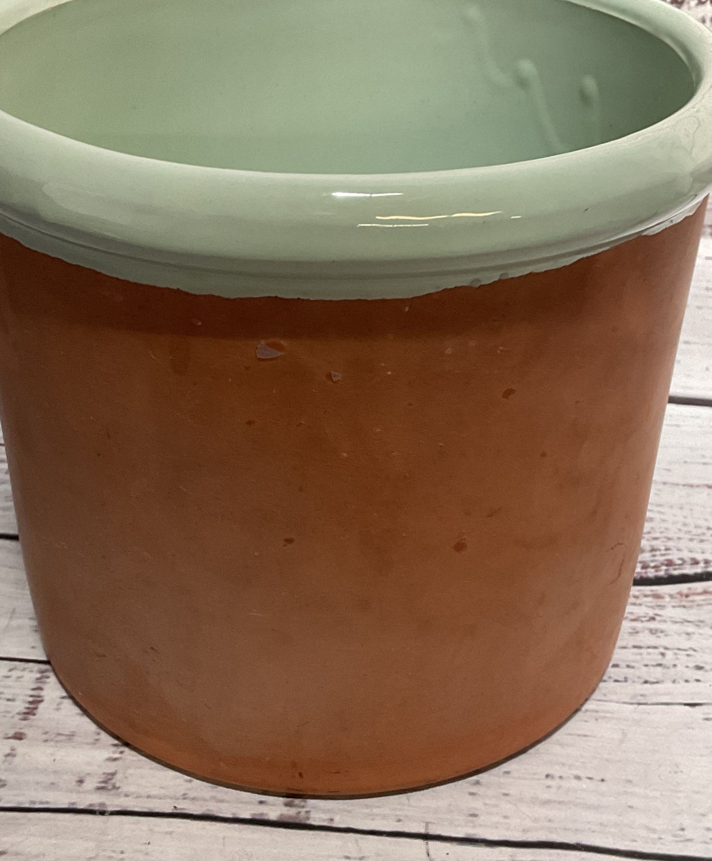 Modern Hand Made Medium Terracotta Container Green Brown