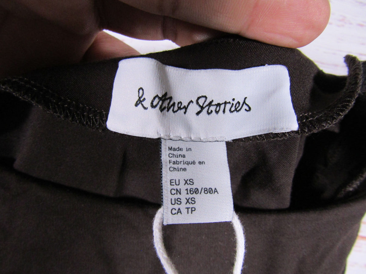 & Other Stories Women's Dark Brown Drape Clasp Dress Size XS