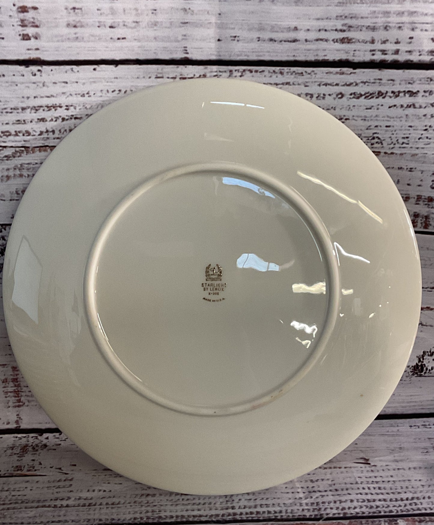 Lenox Porcelain Starlight Set of 12 Dinner Plates Cream