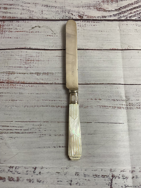 J.E. Caldwell Sterling Silver Mother Of Pearl Handle Set of 9 Dessert Knives