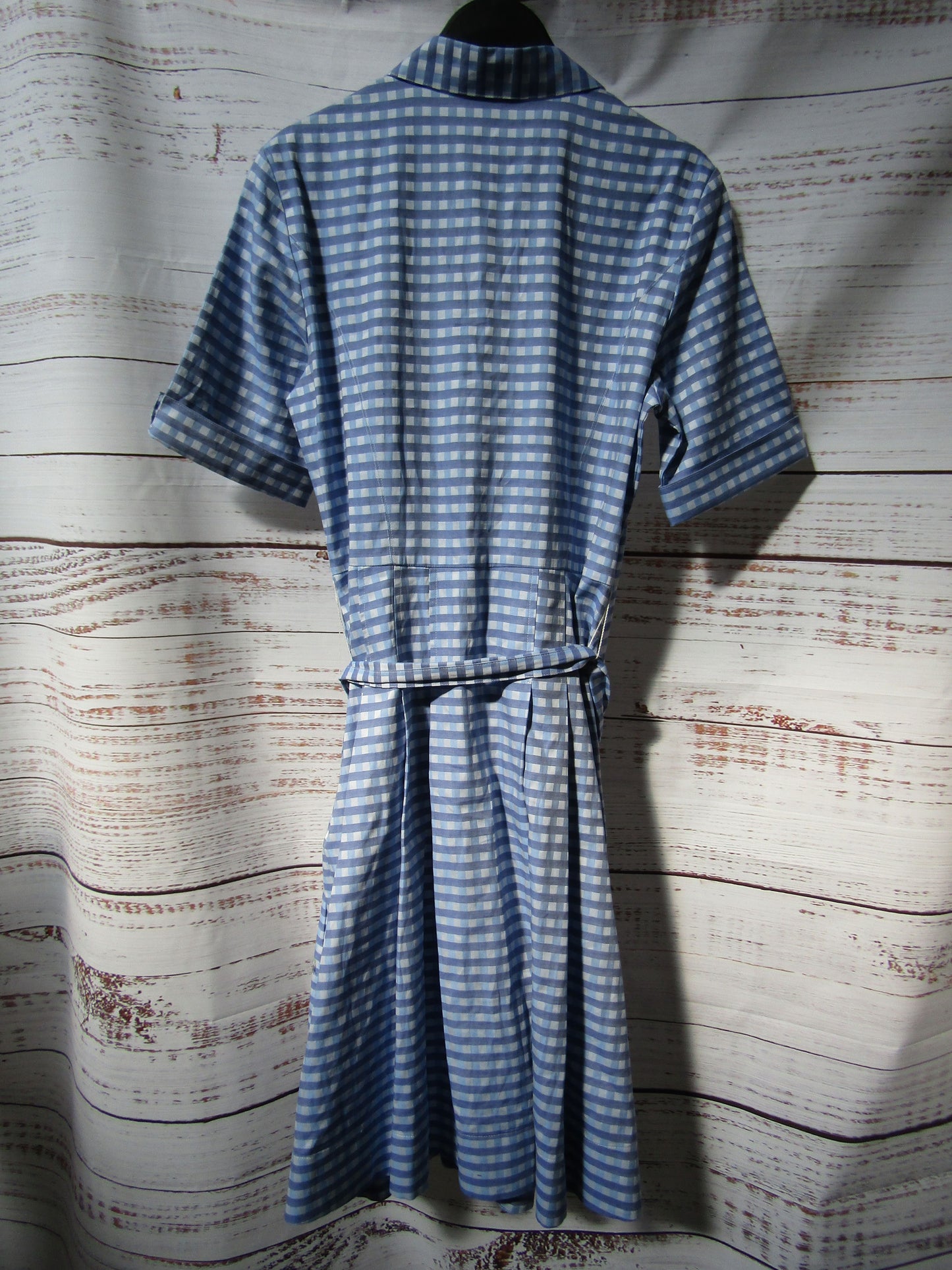Brooks Brothers Women's Blue Gingham Checkered Short Sleeve Dress Size 8
