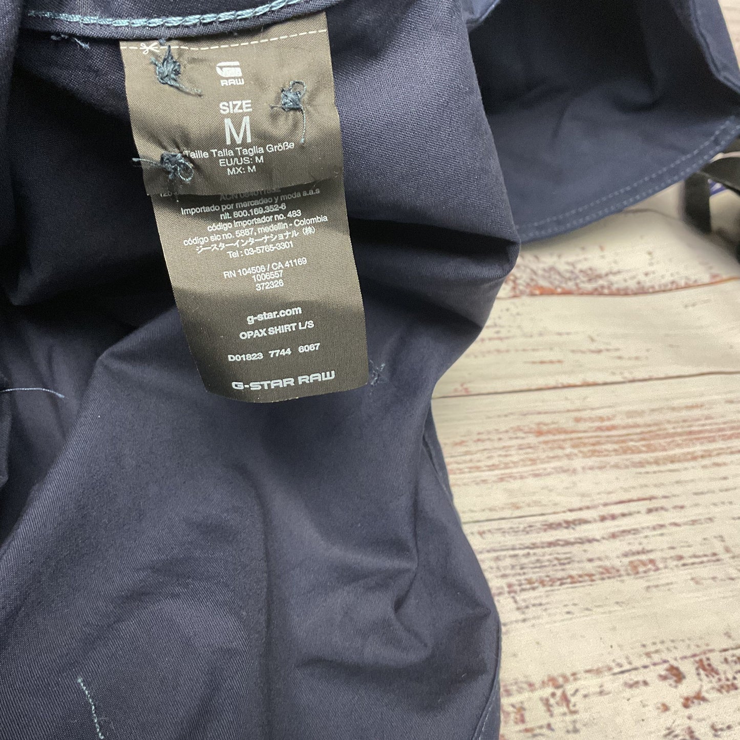 G-Star Raw Navy Blue Long Sleeve Button Up Shirt - Size M
