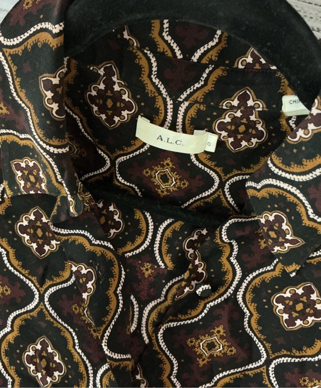 Women's A.L.C Paisley Print Silk Blouse Size 0