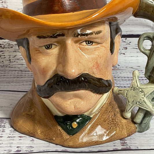 VTG. 1984 ROYAL DOULTON The Wild West Wyatt Earp Mug- 6"