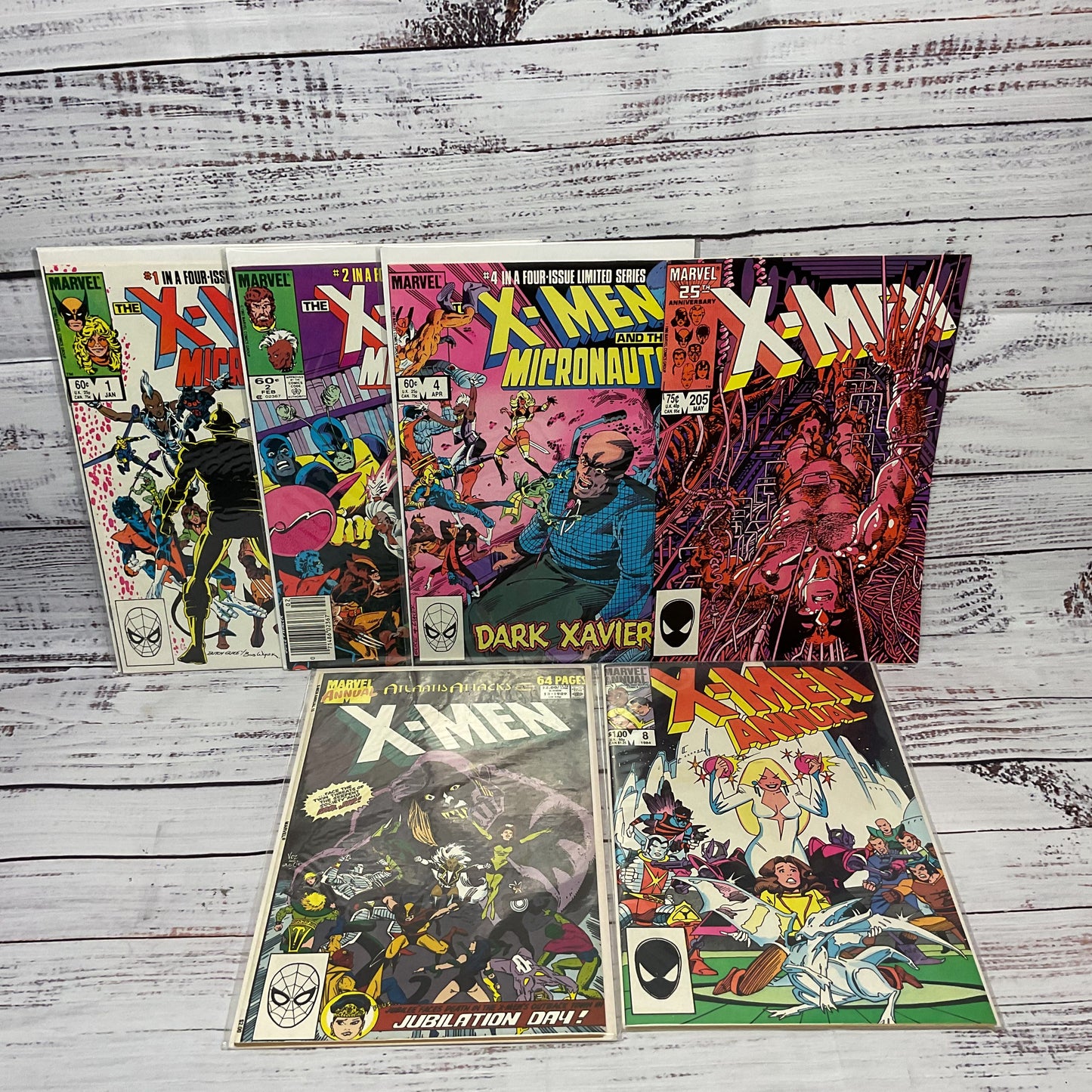 X-Men Annual 8,13 ,Issue 205, Micronauts 1,2,4 Lot of 6 Marvel Comic Books