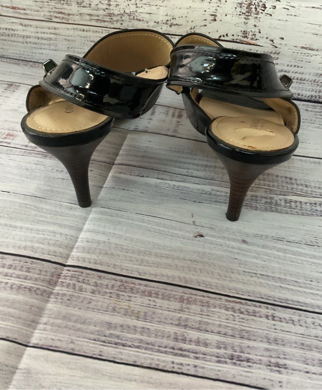 Women's Coach Black Patent Leather Sandal Size 7