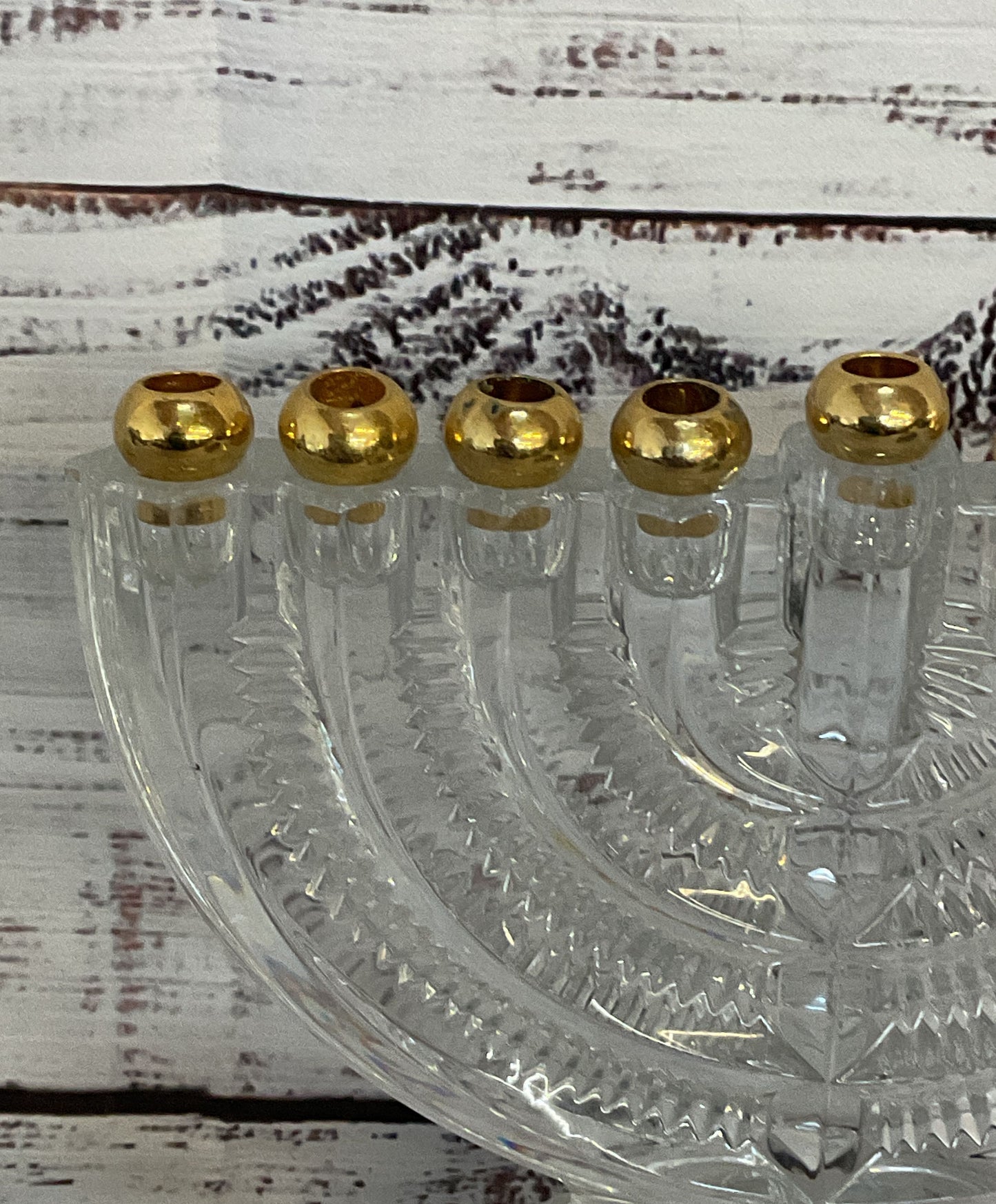 Godinger Crystal Candle Legends Hanukkah Menorah