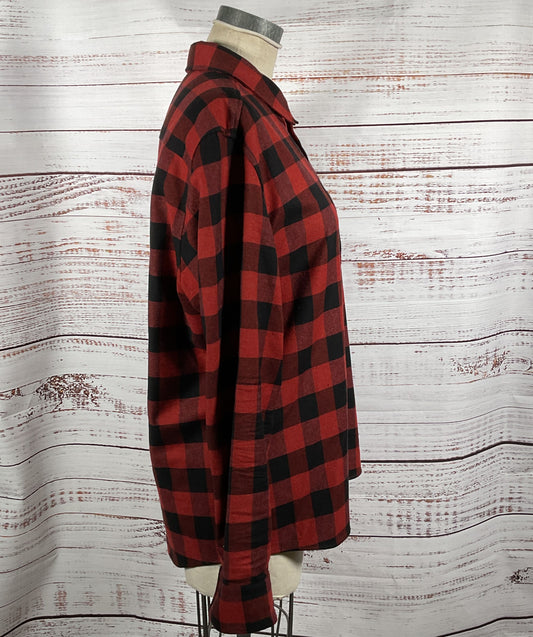 A.P.C. John Buffalo-Checked Twill Shirt Red XL