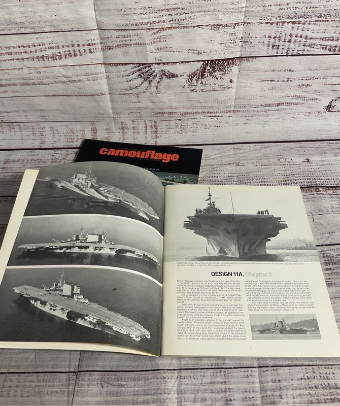 Vintage United States Navy WW2 Era Camouflage Fleet Carriers 1 & 2 1977