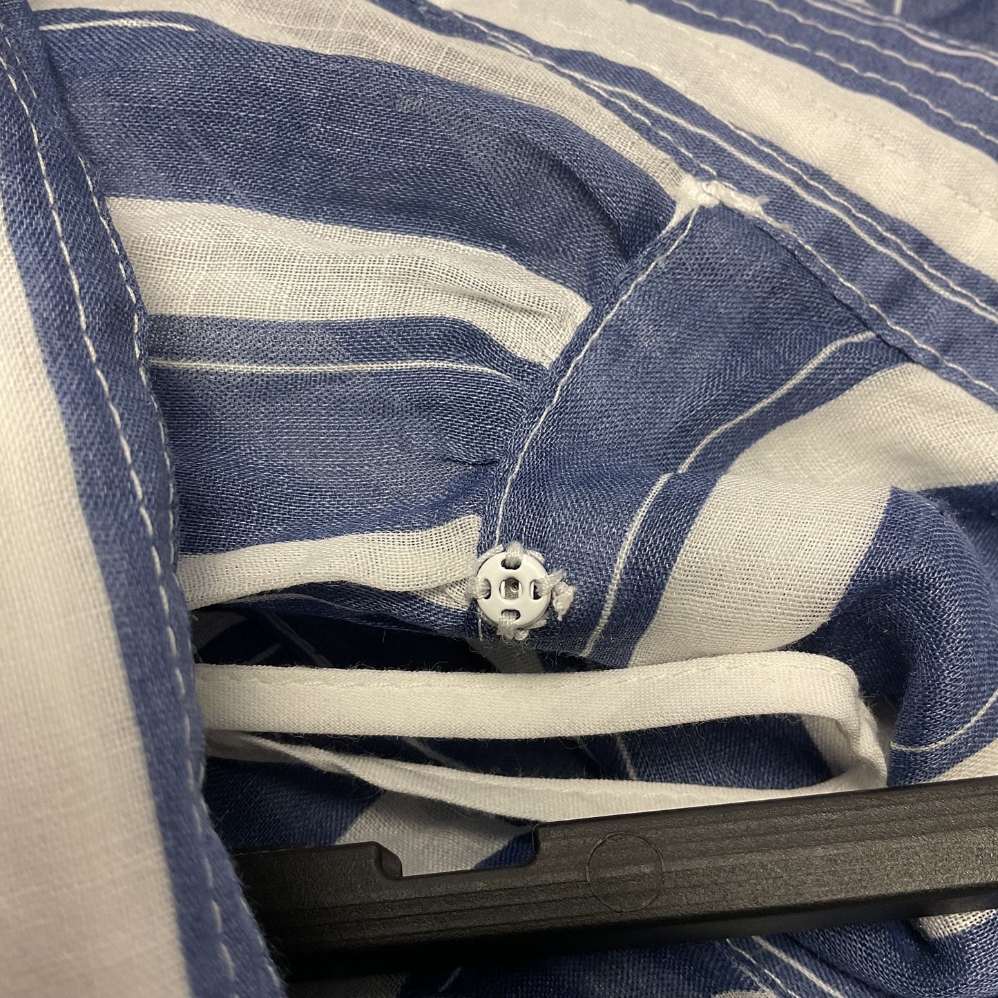 Banana Republic Blue White Stripe Ramie Waist Tie Shirt Dress - Size XL New