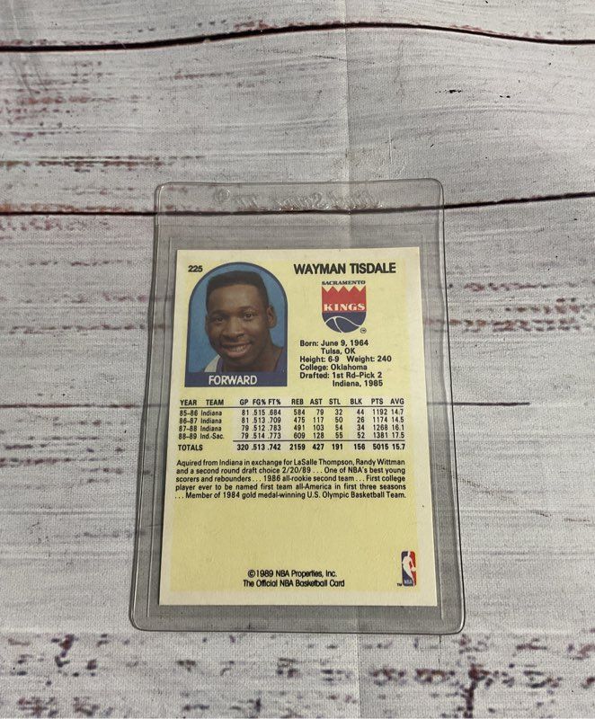 Vintage Wayman Tisdale Signed 1989 NBA Hoops #225 Trading Card