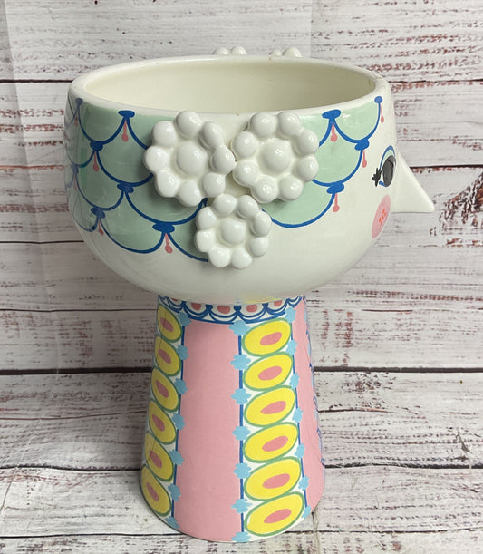 Bjørn Wiinblad Eva Glazed Porcelain 9" Vase Multicolor