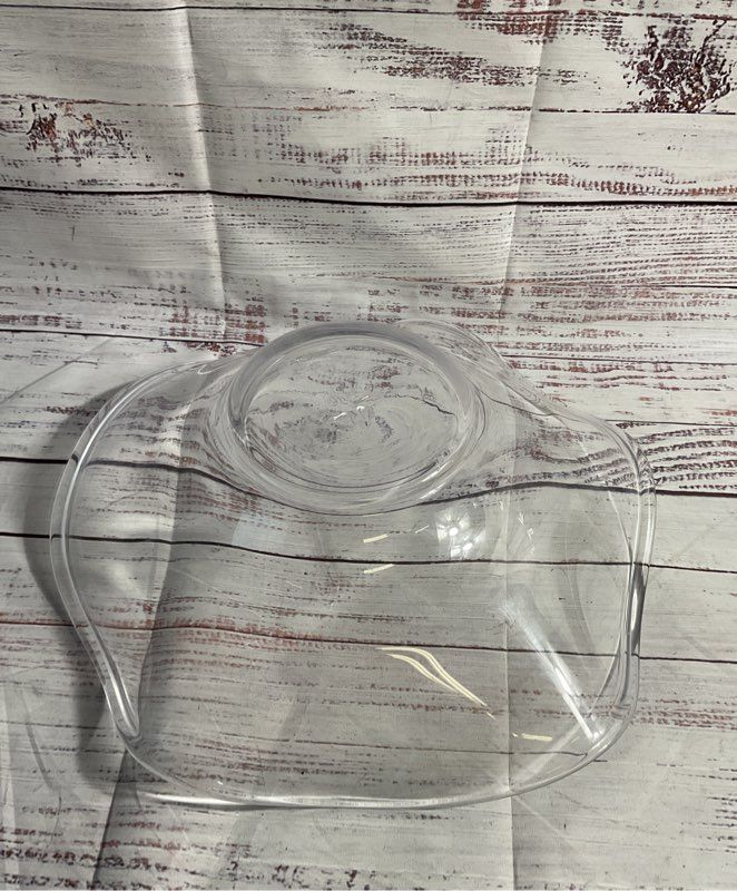 Simon Pearce Chelsea Bowl, Hand Made, 12.5" Art Clear Glass, Made In USA