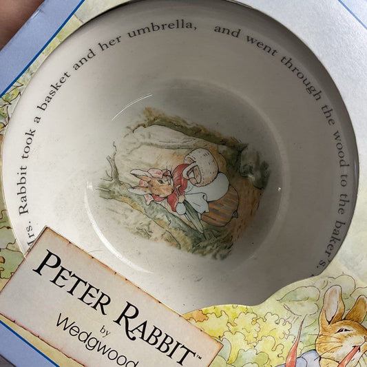 VTG. 1991 Wedgwood Peter Rabbit Bowl, Mug, & Plate Set