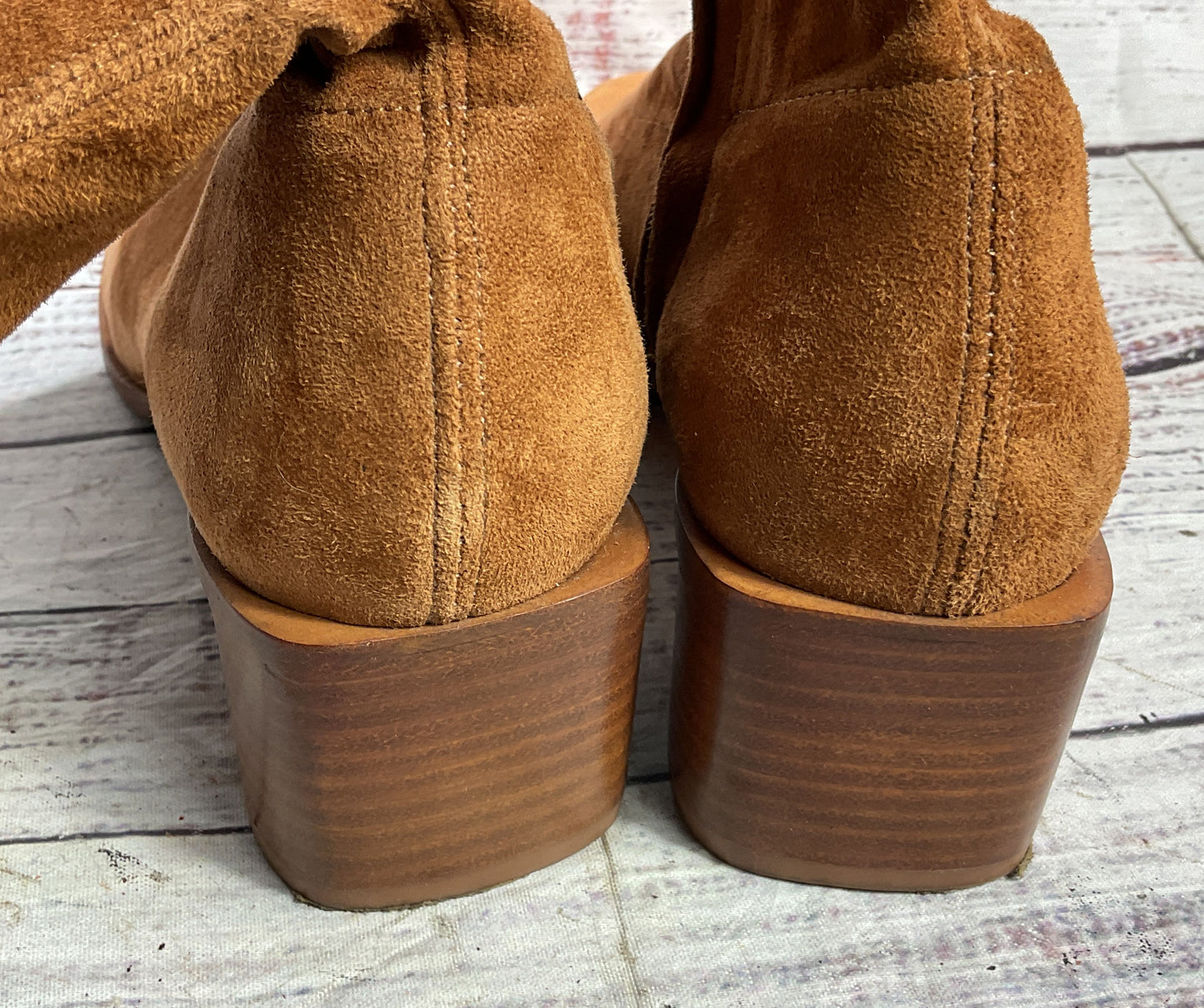 Reformation Louie Suede Stretch Sock Boots Tan 6.5