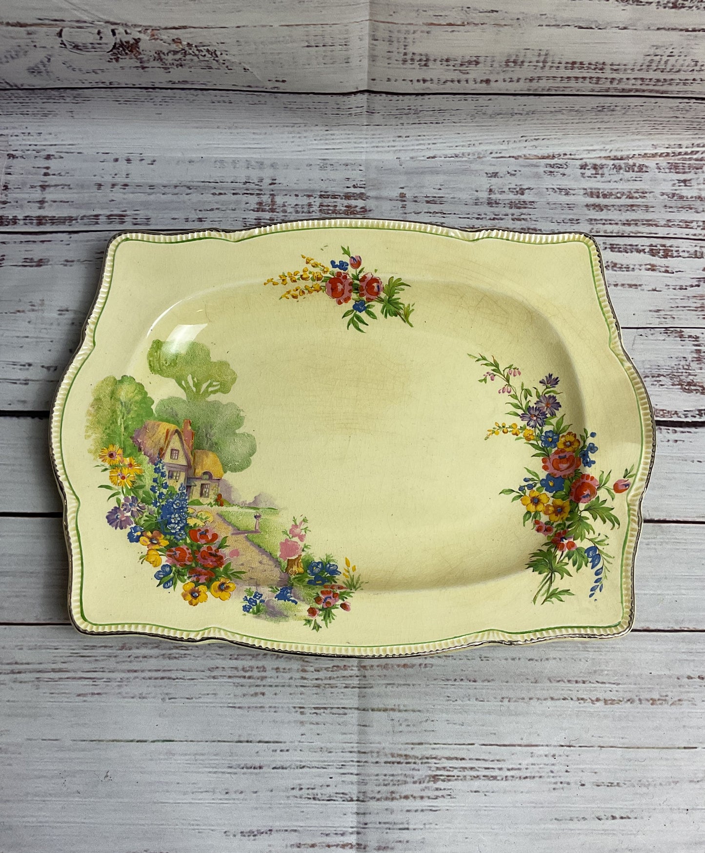 Vintage Royal Winton Set Of 5 Serveware Set- Trays, Gravy Boat, Butter Dish