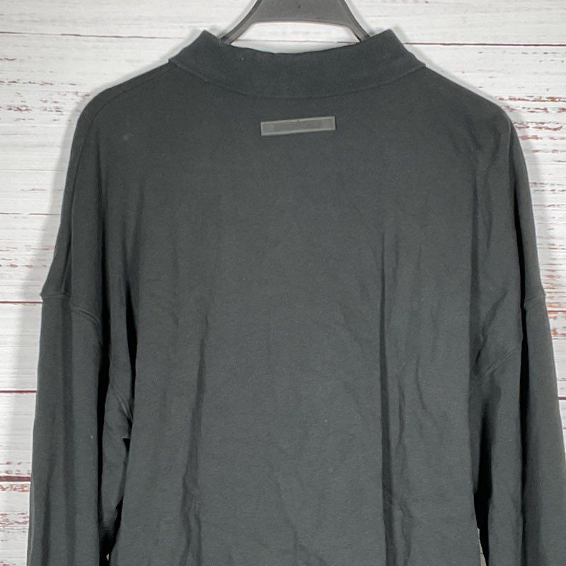 FEAR OF GOD Essentials Men's Black Pullover Polo Sweatshirt- SZ S