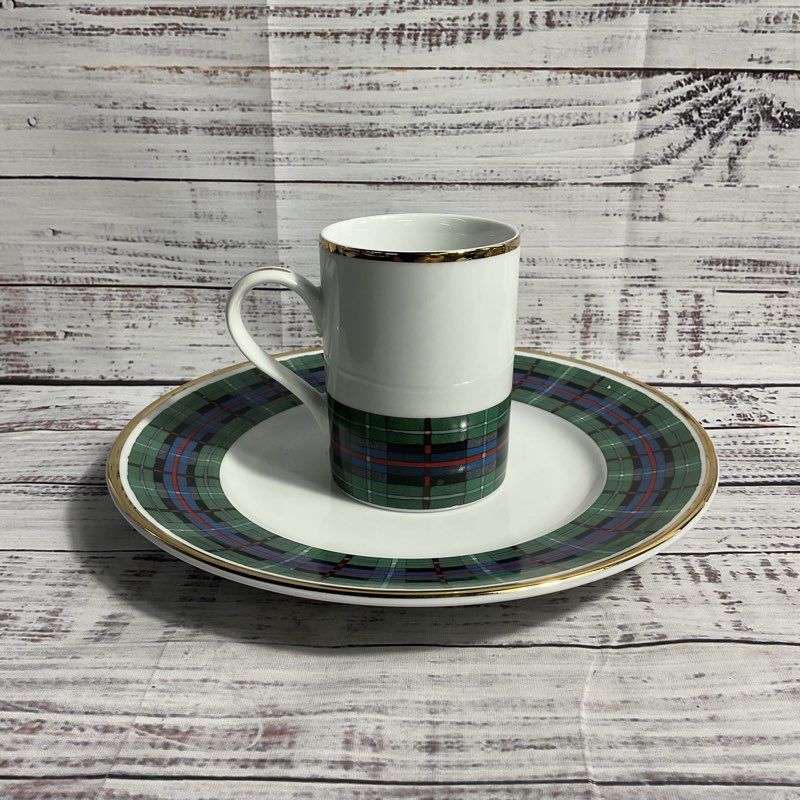 Williams Sonoma 2 Pc. Morrison Tartan 9" Plate And Coffee Mug Set