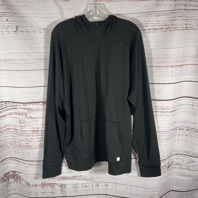 NWT Vuori Ponto Performance 1/2 Zip Hoodie in Black Heather Hoodie - Size XXL