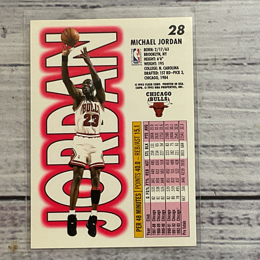 1993 Fleer MICHAEL JORDAN Basketball #28 Card