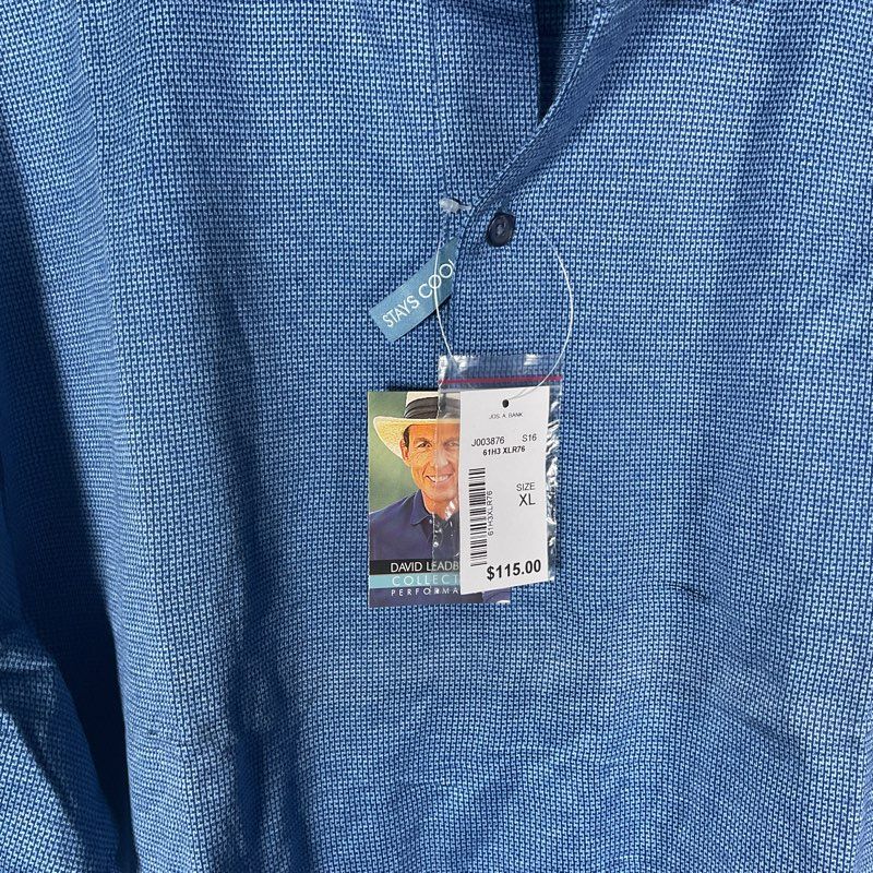 NWT Joseph A Bank Leadbetter Collection Blue Golf Polo Shirt - Size XL