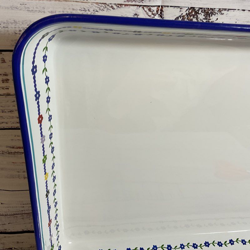 NEW THE LAST LINE Large Rectangle Serving Tray Multi Floral Enamel- 15.25" X 18"