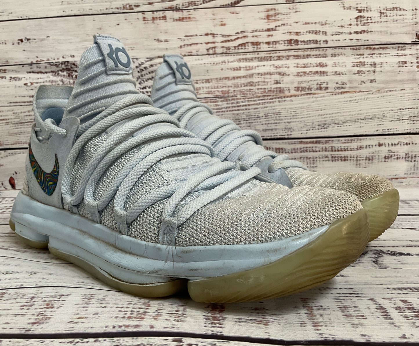 Nike KD 10 Anniversary Men's Light Blue Mid Top Sneakers Size 9.5 897817-900