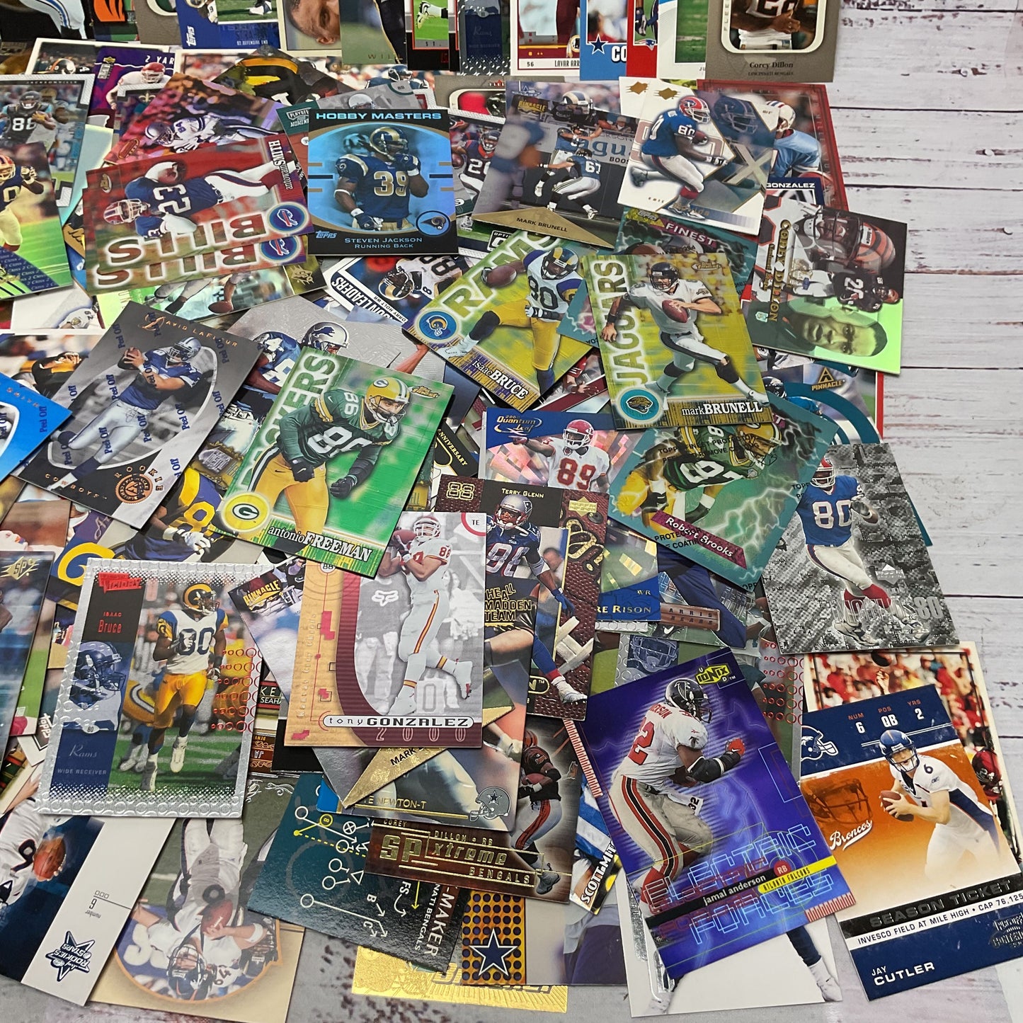 Upper Deck Fleer Nfl Donruss Football Holographic Metallic Trading Card Lot 200+