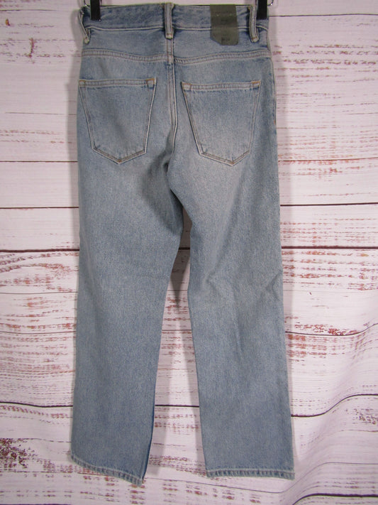 AllSaints Ava Women's Indigo Blue Straight Leg High Rise Cropped Jeans Size 24