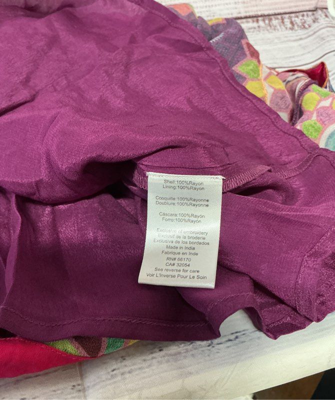 Women's Tanvi Kedia for Anthropologie Purple Print Top Size S ADORABLE!