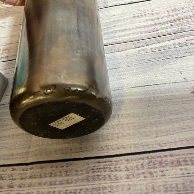 Signed VTG. ADAM AARONSON Studio Glass Metallic Gun Gray Tube Vase- 13.5"