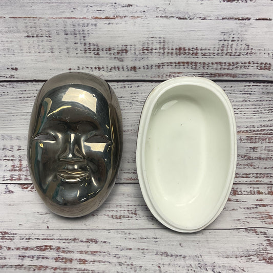 Pintar Silver Tone Asian Style Lidded Trinket Dish Pair 4.4" 5.5"