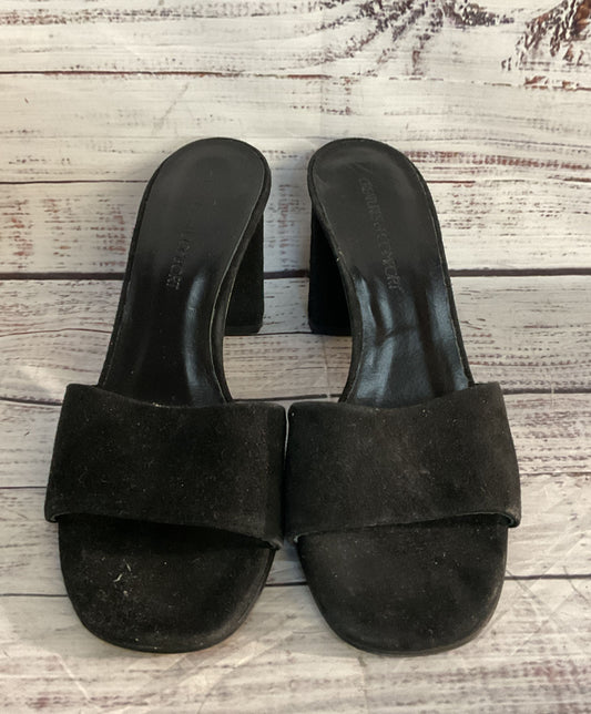 Creatures of Comfort Suede Block Mule Heels Black 7.5
