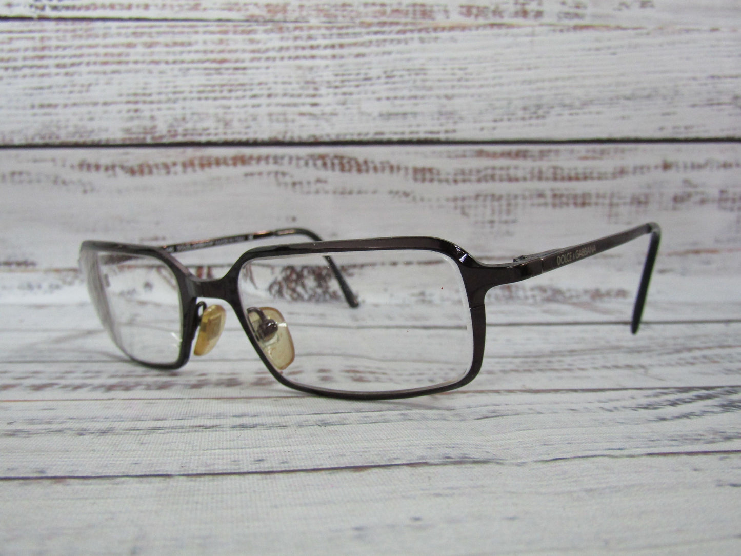Dolce & Gabbana DG 369 Rectangular Brown Eyeglasses Frame Made in Italy