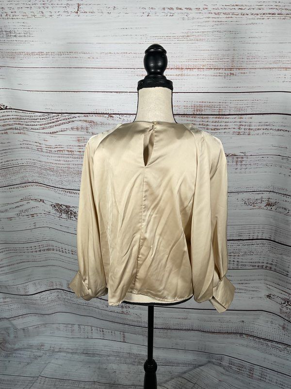 NWT Venti 6 Women's Beige Long Sleeve Blouse Size M