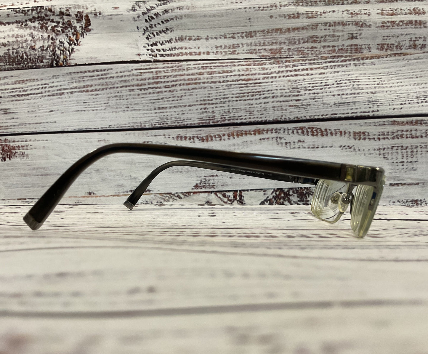 John Varvatos Men's Gray Half Rim Eyeglasses Frame
