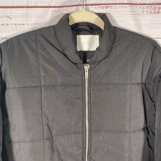 all:row Black Quilted Puffer Coat - Size Small