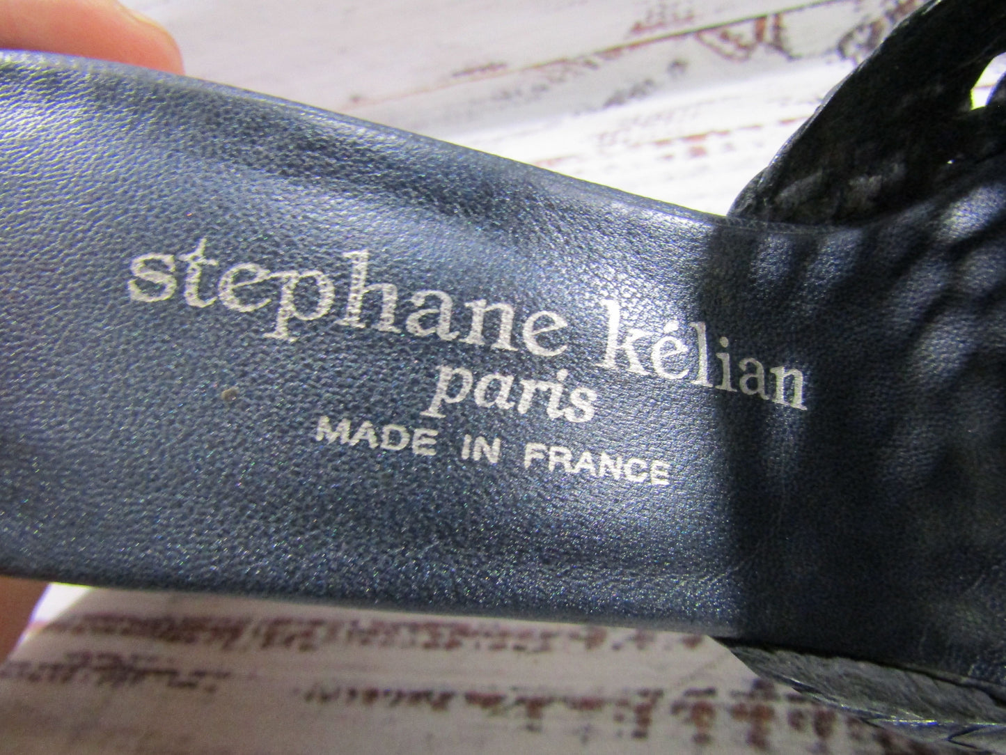 Stephane Kelian Women's Blue Leather Mule Sandals Size 6.5 Made in France