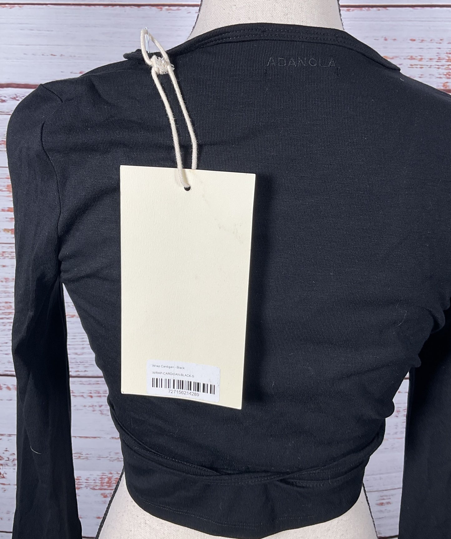 Adanola Wrap-Around Crop Top Black S
