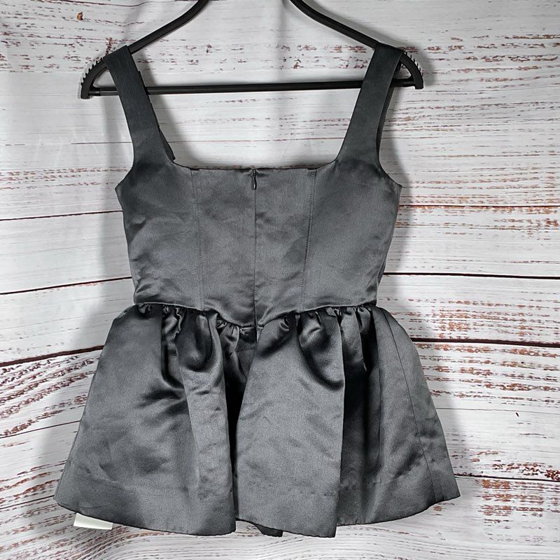 SHUSHU/TONG Women's Grey Bow Peplum Top- SZ 6UK/ 2US