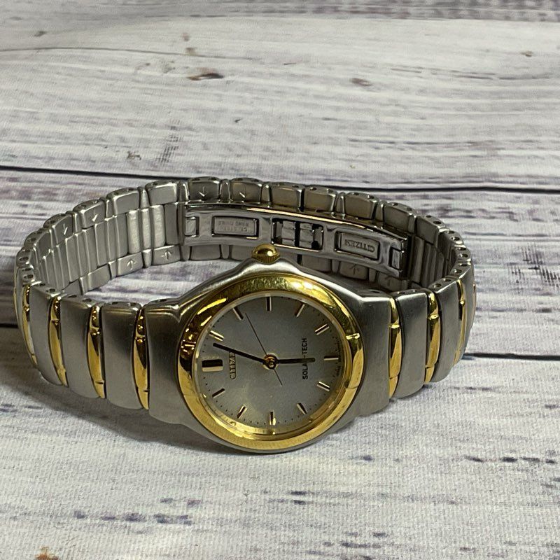 NEW CITIZEN Solar Tech B230-H18008 Women's Two Tone Watch- WORKS!!!
