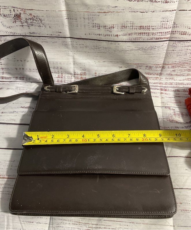Vintage Ralph Lauren Women's Dark Brown Leather Satchel Shoulder Bag