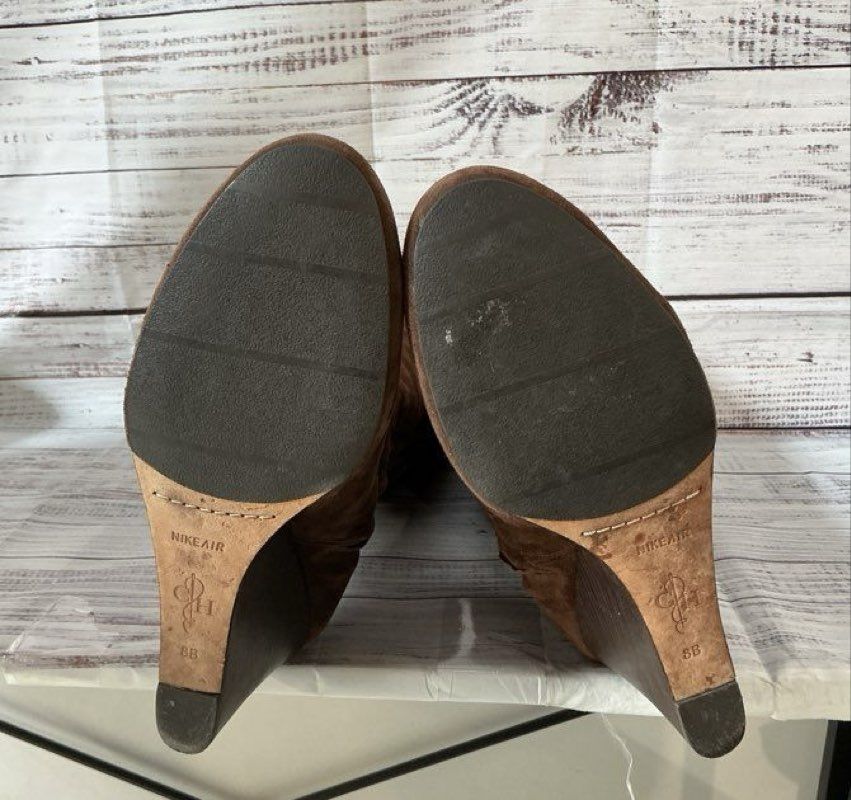 Women's Cole Haan/Nike Air Brown Suede Wedge Knee High Size 8