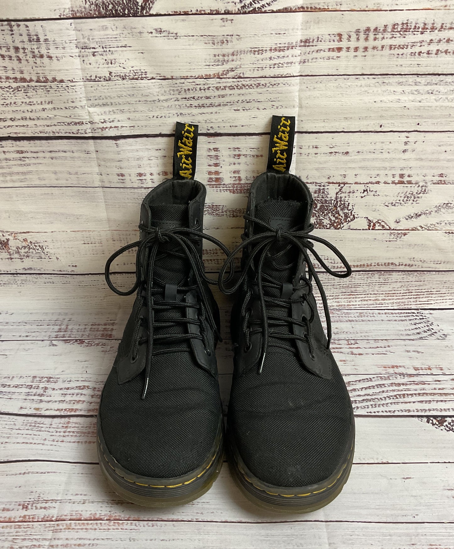Dr. Martens Black Canvas Lace-Up Combat Boot Men 7