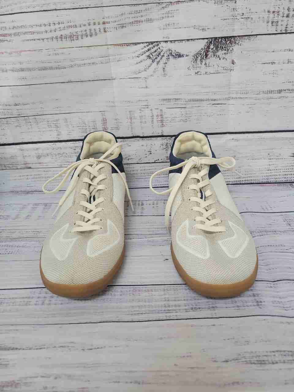 Men's Rothys Hudson Knit White w/Blue Sneaker Size12