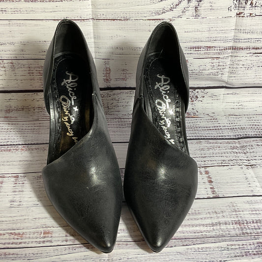 ALICE X OLIVIA by STACEY BENDEL Black Side Peep Pump Heels- SZ 36