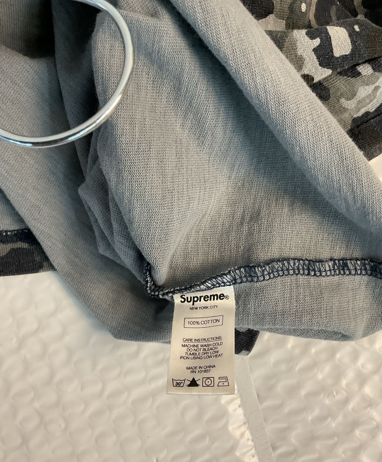 SS19 Supreme Gray German Camo Print Short Sleeve Size L