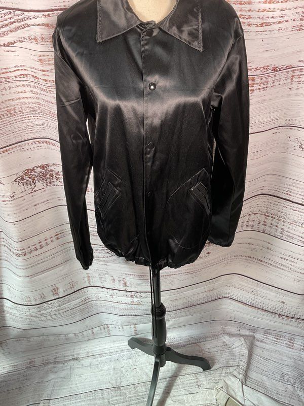 NEW Ebbets Field Flannels Women's Black Snap Closure Jacket Size M Music Maids