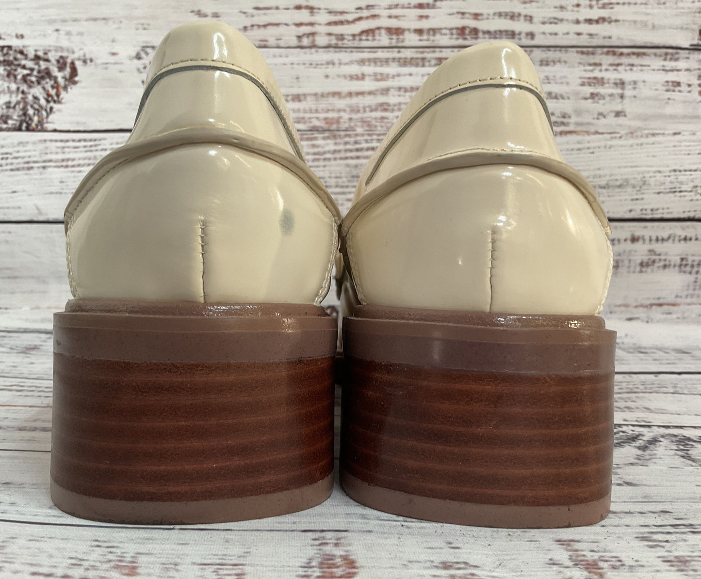 Franco Sarto Gene Women's Off White Leather Loafers Size 9.5